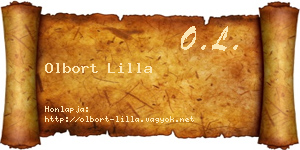 Olbort Lilla névjegykártya